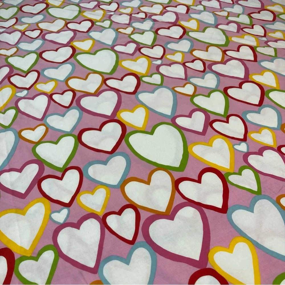IKEA Hearts Vitaminer Hjarta Pink White Cotton Reversible Duvet Cover Twin